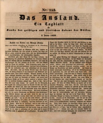 Das Ausland Samstag 2. Juni 1838