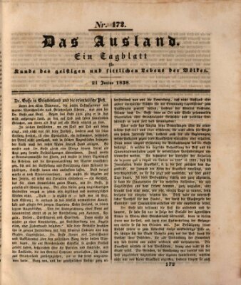 Das Ausland Donnerstag 21. Juni 1838