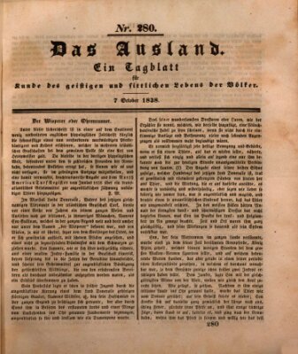 Das Ausland Sonntag 7. Oktober 1838