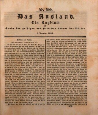 Das Ausland Montag 5. November 1838
