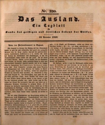 Das Ausland Montag 26. November 1838