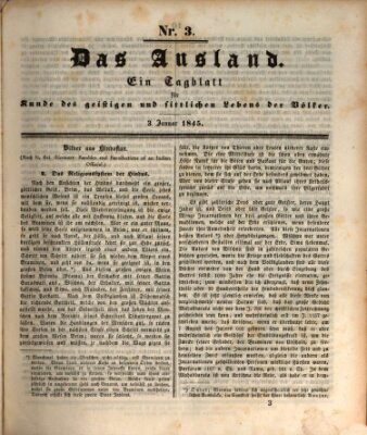 Das Ausland Freitag 3. Januar 1845