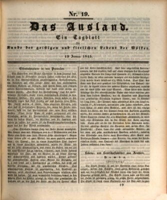 Das Ausland Sonntag 19. Januar 1845