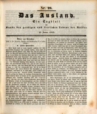 Das Ausland Dienstag 28. Januar 1845