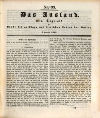 Das Ausland Sonntag 2. Februar 1845