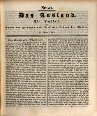 Das Ausland Donnerstag 20. Februar 1845