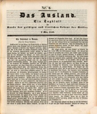 Das Ausland Sonntag 9. März 1845