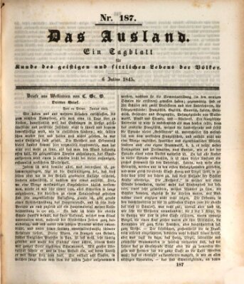 Das Ausland Sonntag 6. Juli 1845