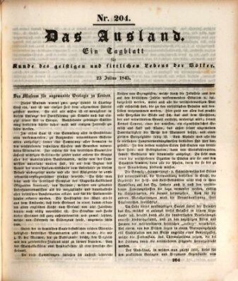 Das Ausland Mittwoch 23. Juli 1845