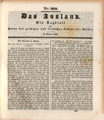 Das Ausland Sonntag 26. Oktober 1845