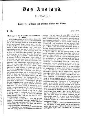 Das Ausland Donnerstag 3. April 1851