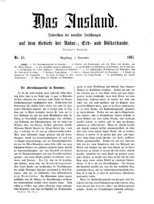 Das Ausland Dienstag 5. November 1867