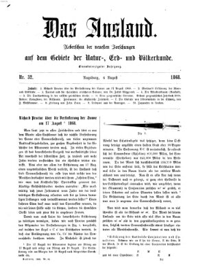 Das Ausland Donnerstag 6. August 1868