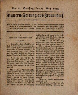 Bauern-Zeitung aus Frauendorf Samstag 29. Mai 1819