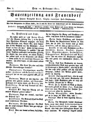 Bauern-Zeitung aus Frauendorf Montag 12. Februar 1821