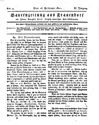 Bauern-Zeitung aus Frauendorf Montag 26. Februar 1821