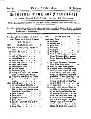 Bauern-Zeitung aus Frauendorf Samstag 6. Oktober 1821