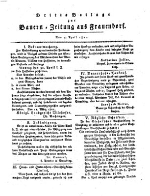 Bauern-Zeitung aus Frauendorf Montag 9. April 1821