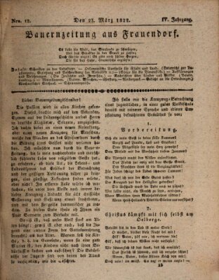 Bauern-Zeitung aus Frauendorf Samstag 23. März 1822