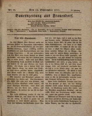 Bauern-Zeitung aus Frauendorf Samstag 28. September 1822