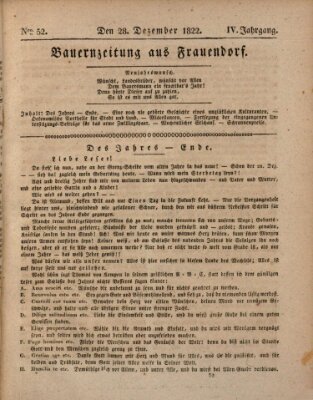 Bauern-Zeitung aus Frauendorf Samstag 28. Dezember 1822