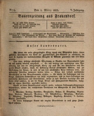 Bauern-Zeitung aus Frauendorf Samstag 1. März 1823