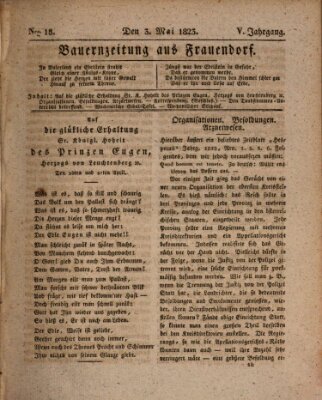 Bauern-Zeitung aus Frauendorf Samstag 3. Mai 1823