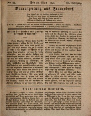 Bauern-Zeitung aus Frauendorf Samstag 28. Mai 1825