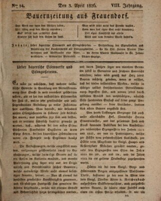 Bauern-Zeitung aus Frauendorf Montag 3. April 1826