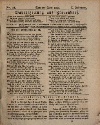 Bauern-Zeitung aus Frauendorf Dienstag 10. Juni 1828