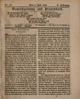 Bauern-Zeitung aus Frauendorf Dienstag 1. Juli 1828