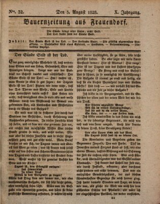 Bauern-Zeitung aus Frauendorf Dienstag 5. August 1828