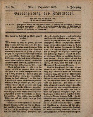 Bauern-Zeitung aus Frauendorf Montag 1. September 1828