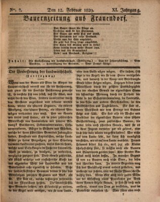 Bauern-Zeitung aus Frauendorf Donnerstag 12. Februar 1829