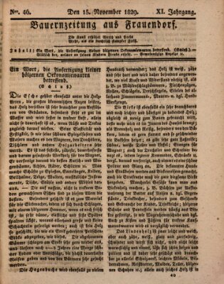 Bauern-Zeitung aus Frauendorf Sonntag 15. November 1829
