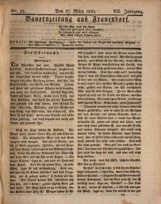 Bauern-Zeitung aus Frauendorf Samstag 27. März 1830