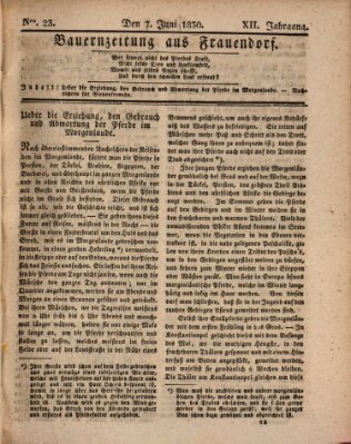 Bauern-Zeitung aus Frauendorf Montag 7. Juni 1830