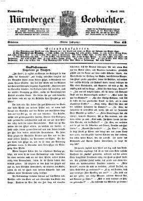 Nürnberger Beobachter Donnerstag 8. April 1852