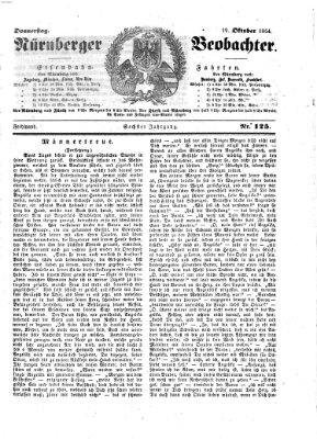 Nürnberger Beobachter Donnerstag 19. Oktober 1854