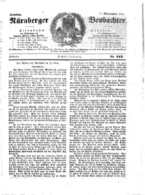 Nürnberger Beobachter Samstag 25. November 1854