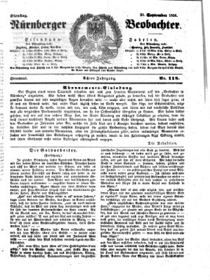 Nürnberger Beobachter Dienstag 30. September 1856