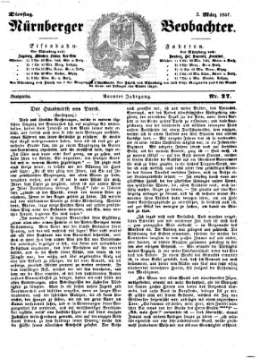 Nürnberger Beobachter Dienstag 3. März 1857