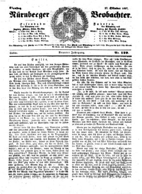 Nürnberger Beobachter Dienstag 27. Oktober 1857