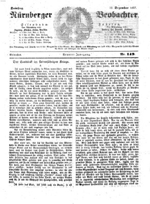 Nürnberger Beobachter Samstag 12. Dezember 1857