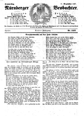 Nürnberger Beobachter Donnerstag 31. Dezember 1857