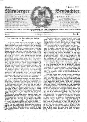 Nürnberger Beobachter Samstag 9. Januar 1858