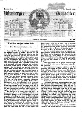 Nürnberger Beobachter Donnerstag 5. August 1858