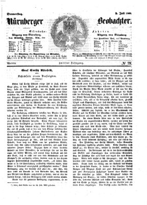 Nürnberger Beobachter Donnerstag 5. Juli 1860