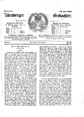 Nürnberger Beobachter Donnerstag 19. Juni 1862