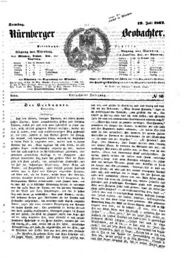 Nürnberger Beobachter Samstag 19. Juli 1862